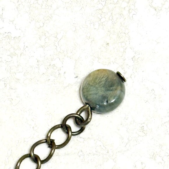 2/$20, Genuine White Green Tree Agate Bracelet, Gemstone + Antique Bronze Flower - Picture 6 of 12